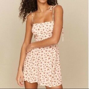 Reformation bisque floral minidress